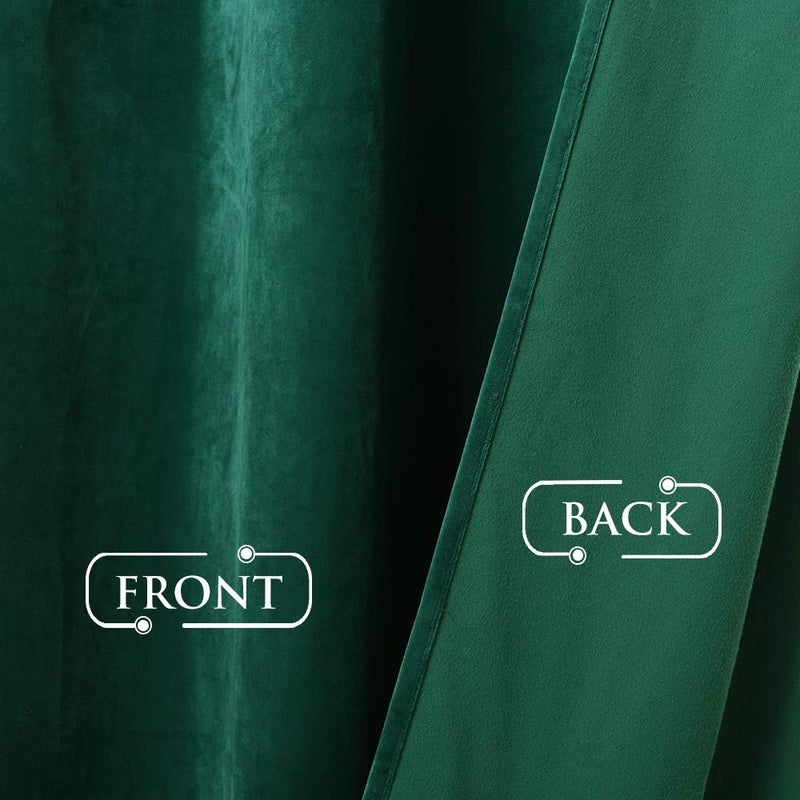 StangH Emerald Green Velvet Curtains 96 inches - Super Soft Luxury Blackout Velvet Drapes Elegant Home Decor Window Covering for Living Room/Dining Room, W52 x L96 inches, 2 Panels - Image 3